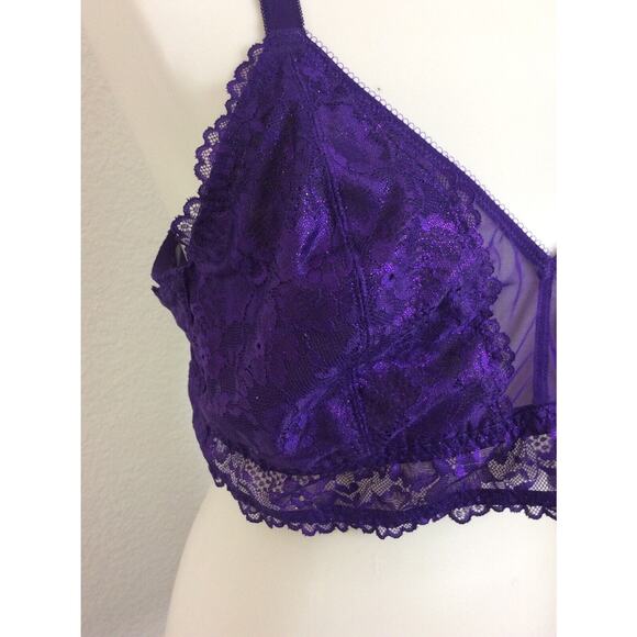 Savage x Fenty Lingerie Bra Wireless Metallic Lace - Picture 4 of 10